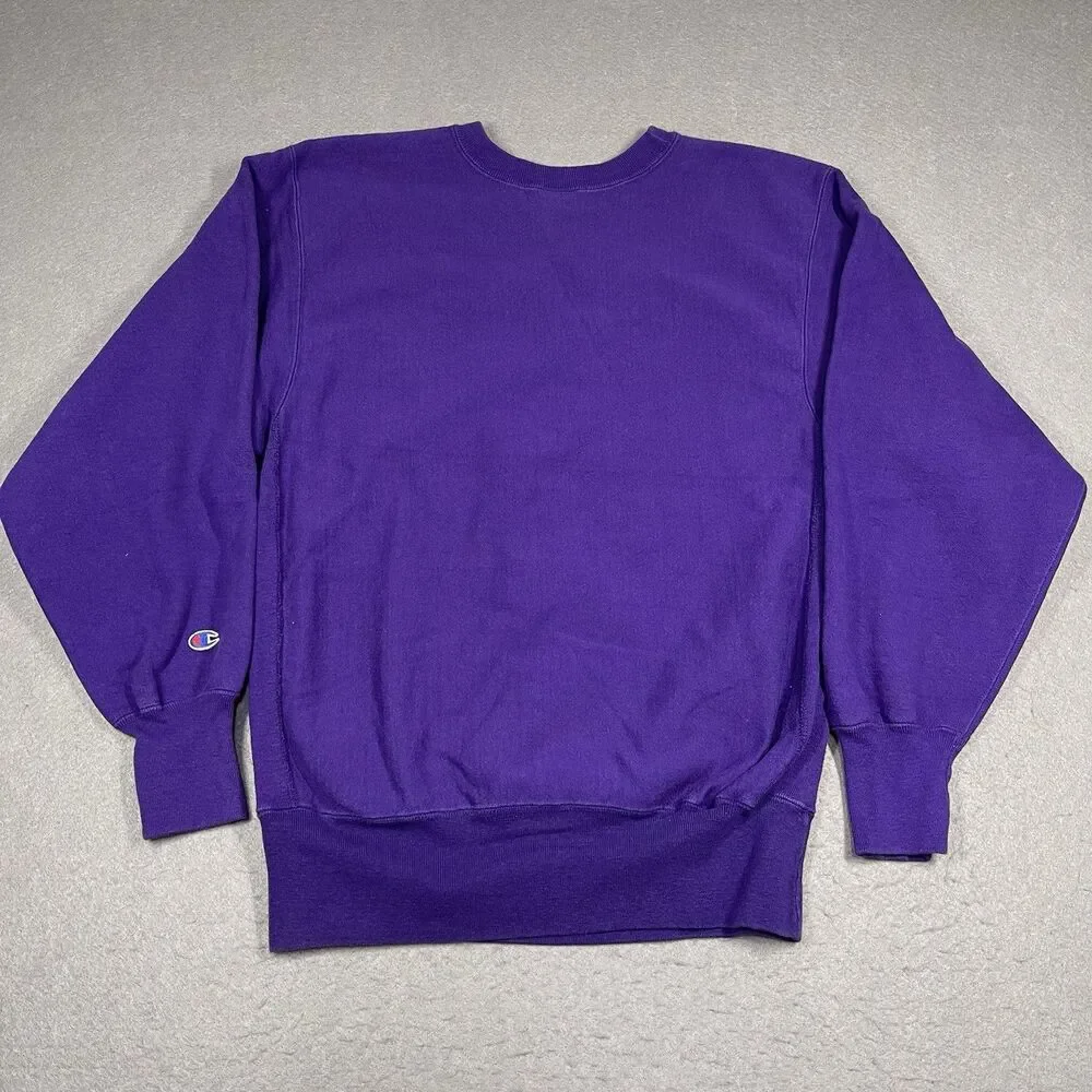 VTG Champion Reverse Wave Sweatshirt Womens XL Purple Crewneck 90s Made in USA - Picture 5 of 9